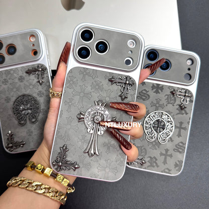 Coque de téléphone gris chromé Jus d'orange