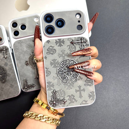Coque de téléphone gris chromé Jus d'orange