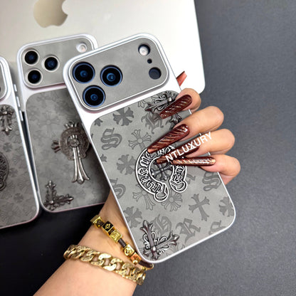 Coque de téléphone gris chromé Jus d'orange