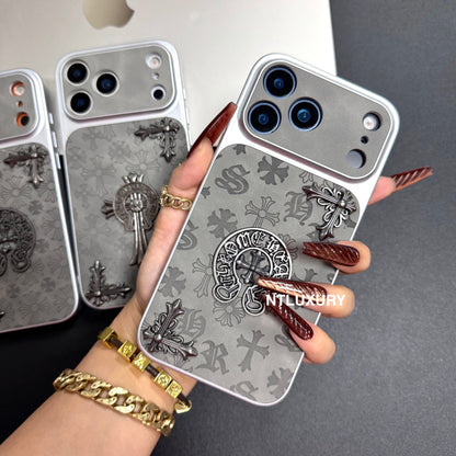 Coque de téléphone gris chromé Jus d'orange