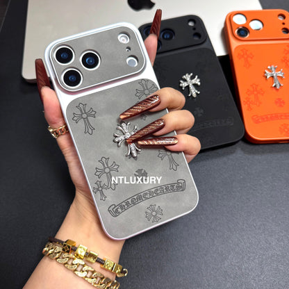 Coque de téléphone à paillettes chrome jus d'orange