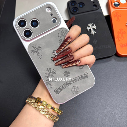 Coque de téléphone à paillettes chrome jus d'orange