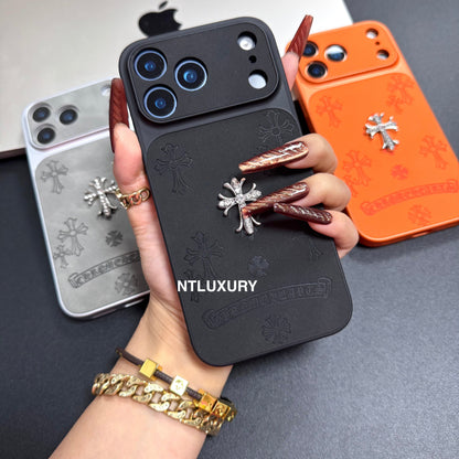 Coque de téléphone à paillettes chrome jus d'orange