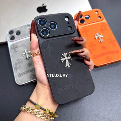 Coque de téléphone à paillettes chrome jus d'orange