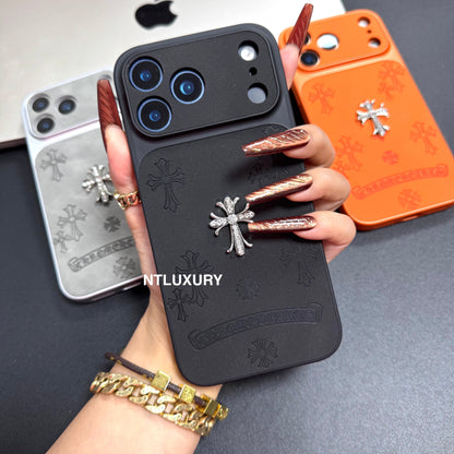 Coque de téléphone à paillettes chrome jus d'orange