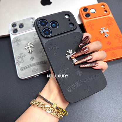 Coque de téléphone à paillettes chrome jus d'orange