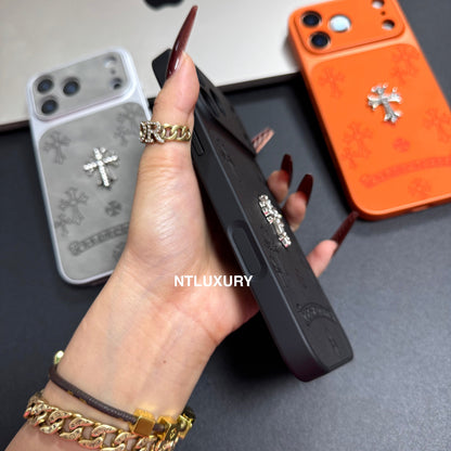 Coque de téléphone à paillettes chrome jus d'orange