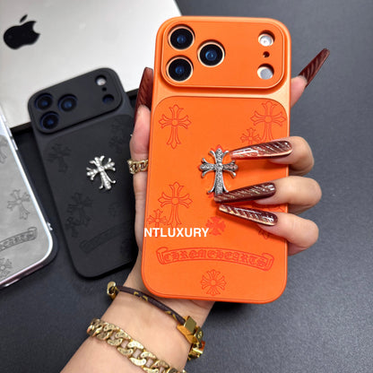 Coque de téléphone à paillettes chrome jus d'orange