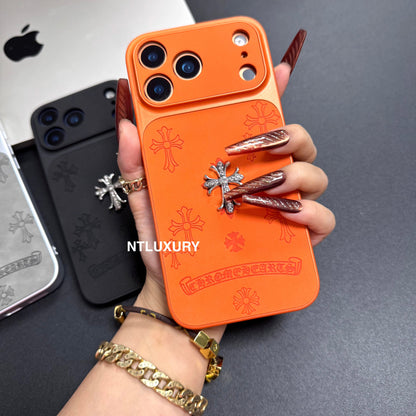 Coque de téléphone à paillettes chrome jus d'orange