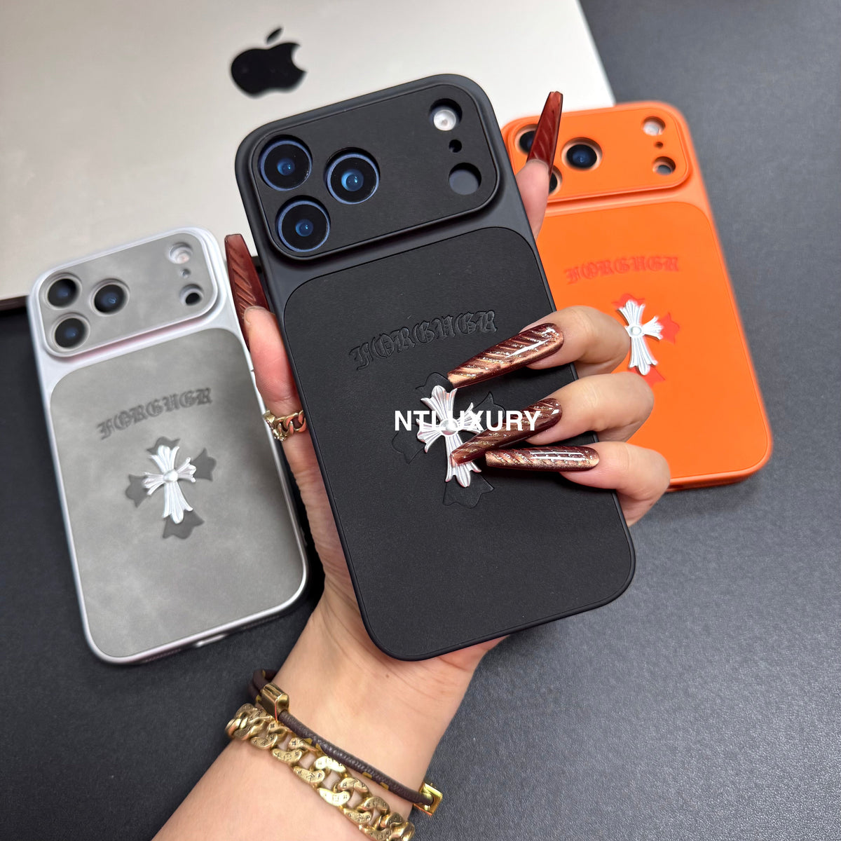 Étui de téléphone en métal chromé Orange Juice