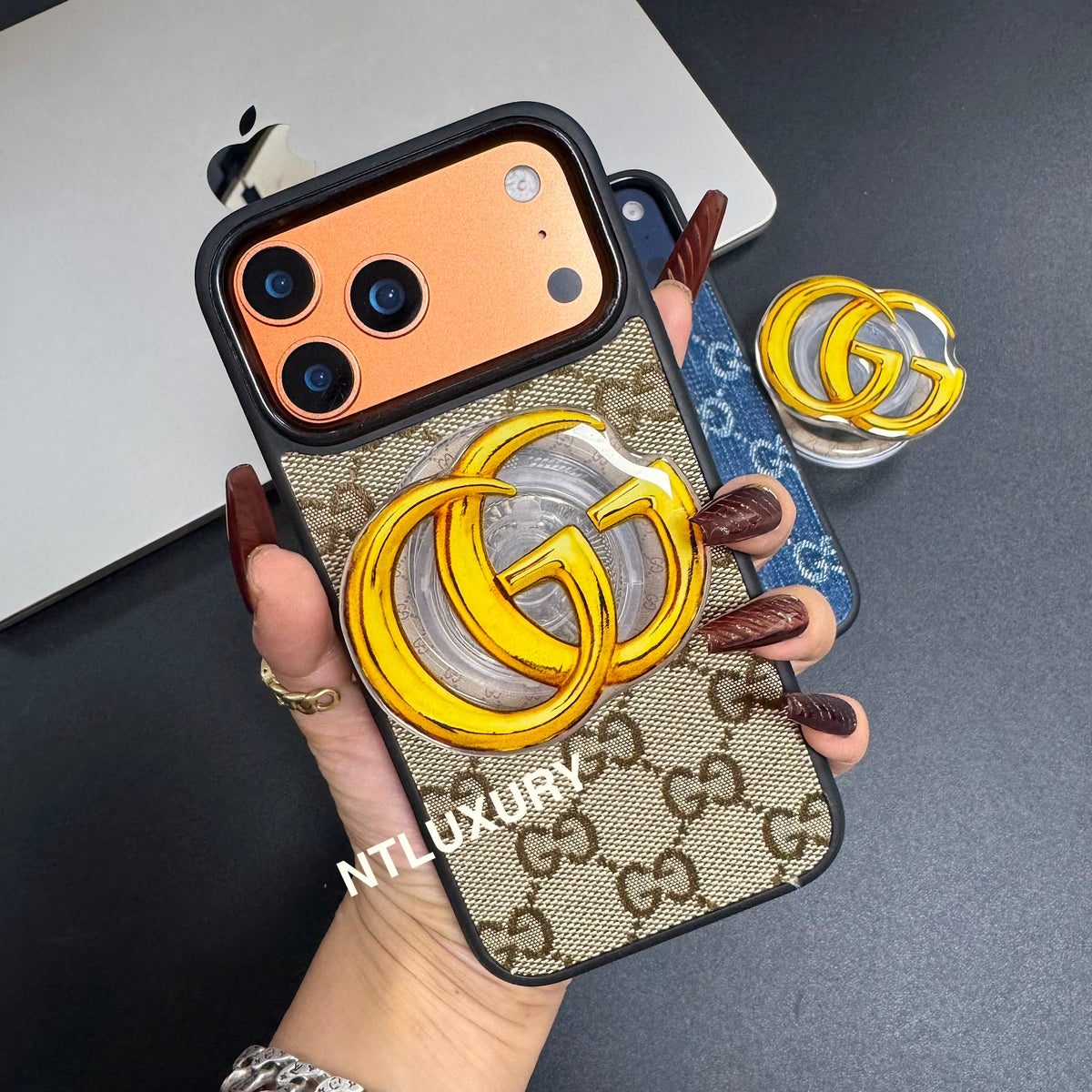 Coque de téléphone en jean avec support MagSafe