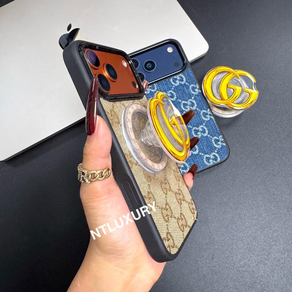Coque de téléphone en jean avec support MagSafe