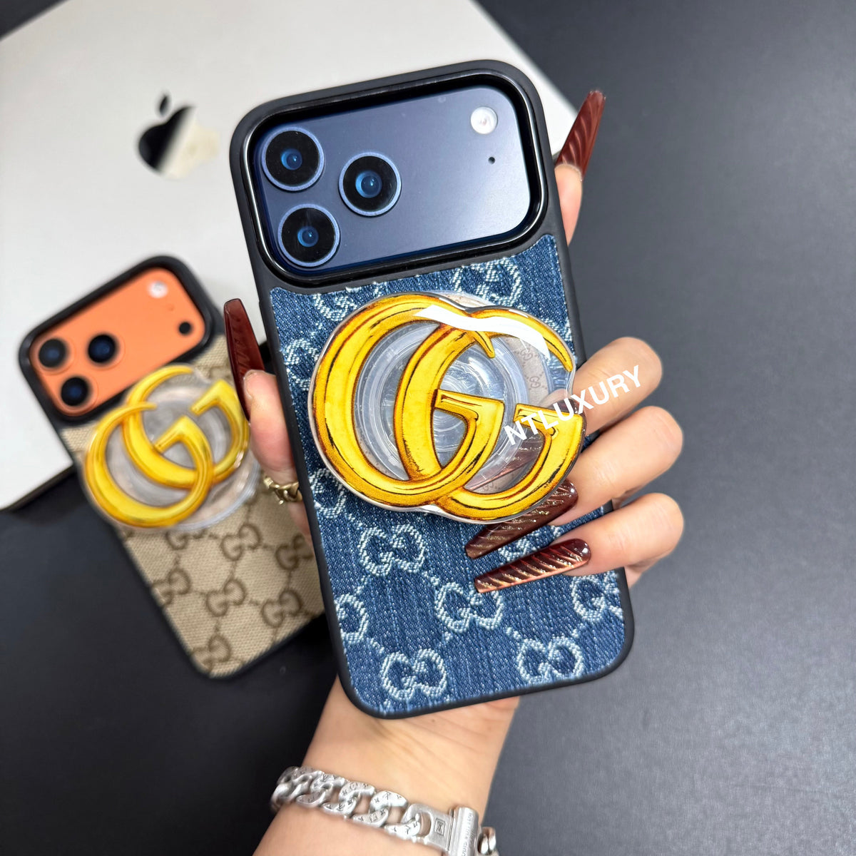 Coque de téléphone en jean avec support MagSafe