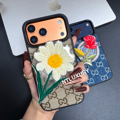 Coque de téléphone Denim Good MagSafe avec support MagSafe floral