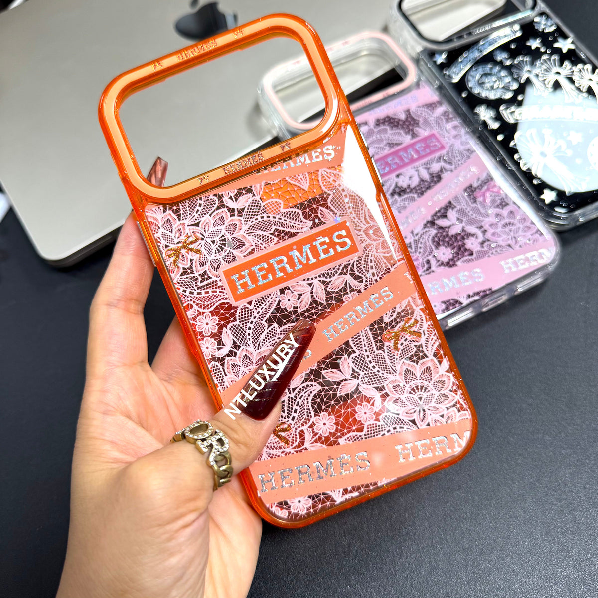 Coque de téléphone motif cheval mignon avec sangle