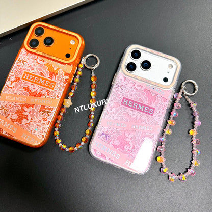 Coque de téléphone motif cheval mignon avec sangle