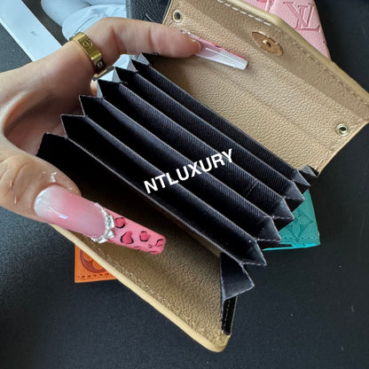 Curved Edge Colorful Love Tri-Fold Wallet