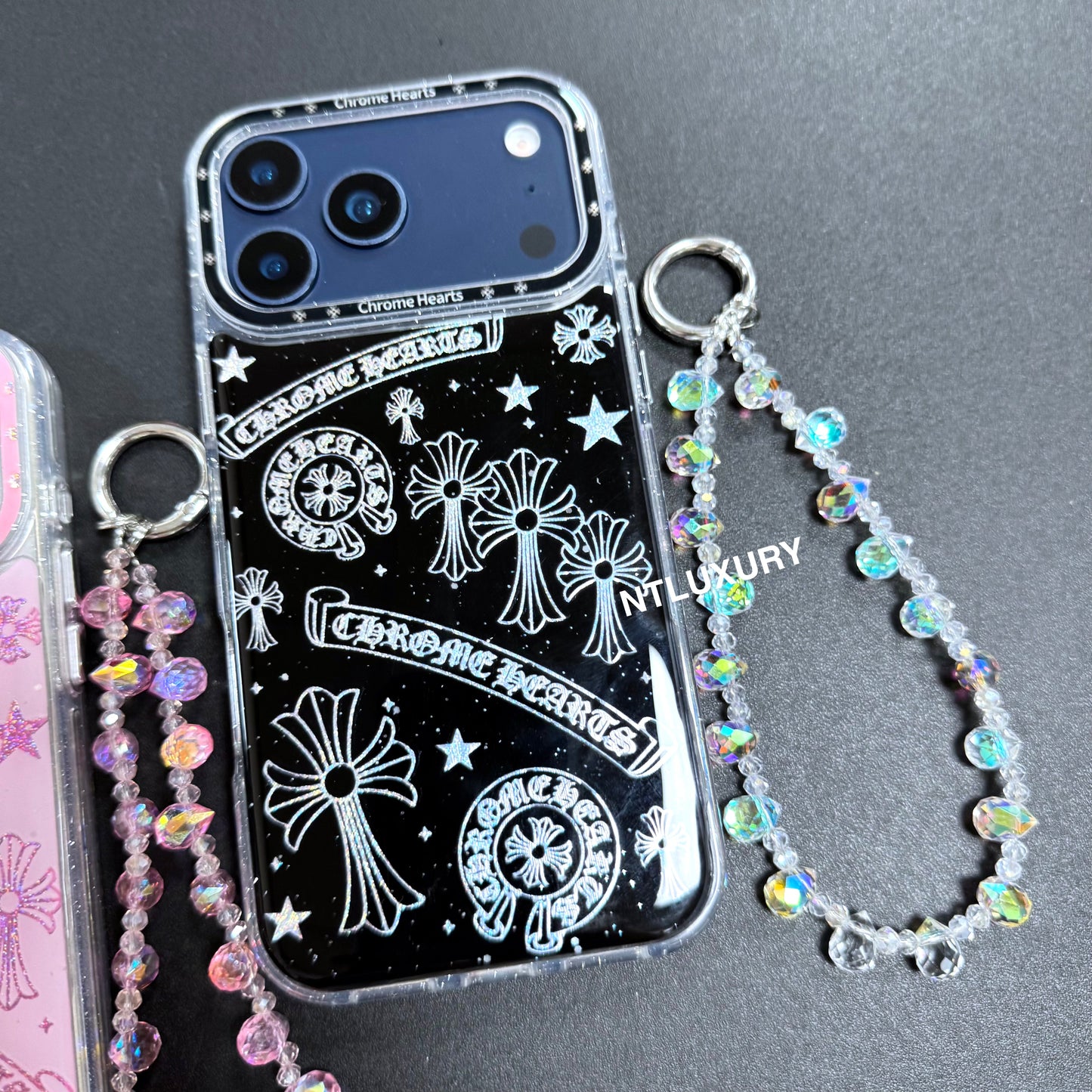 Niedliche Chrome Design Handyhülle mit Band