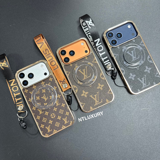 Vintage Floral Design Phone Case With Magsafe Holder