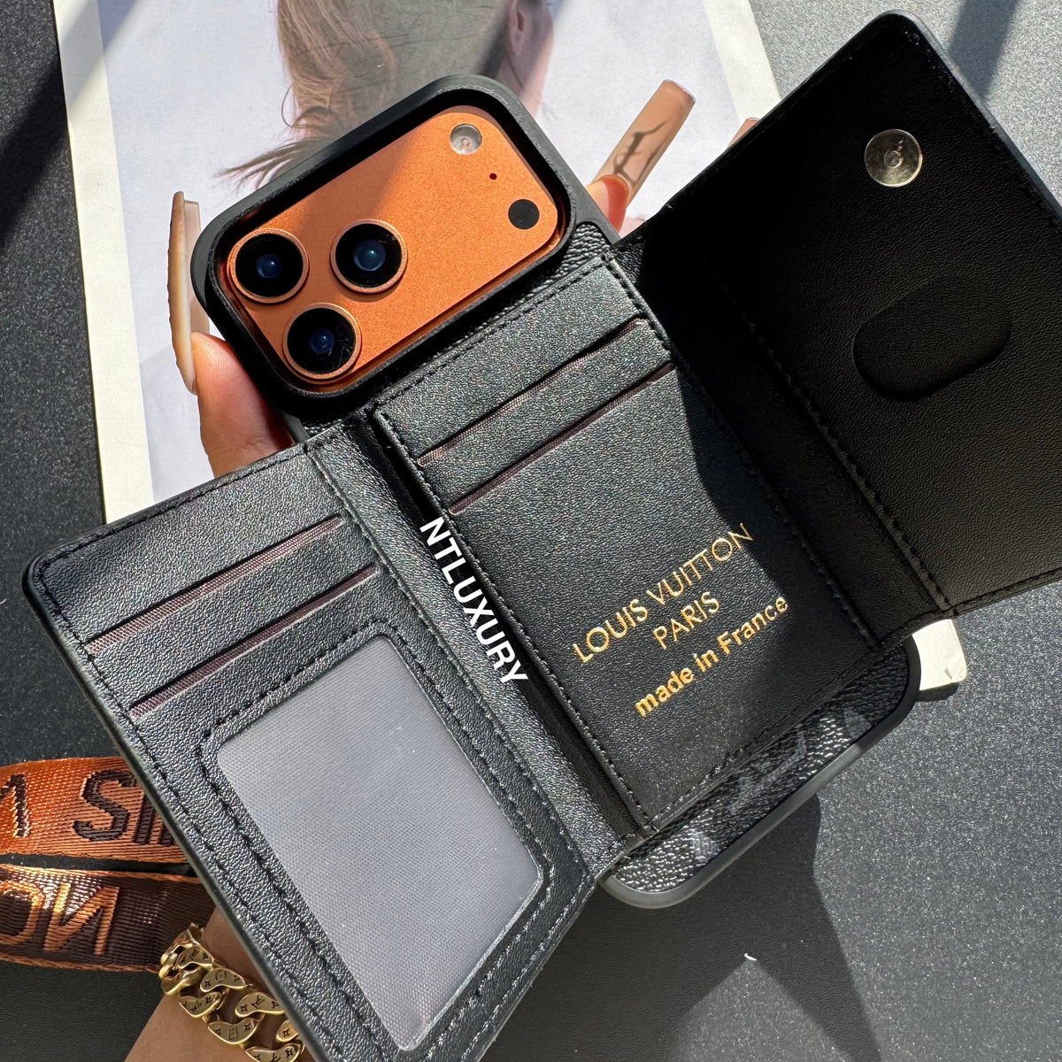 Magsafe Hülle mit Magsafe Wallet 3er Set (Schwarz & Rosa)