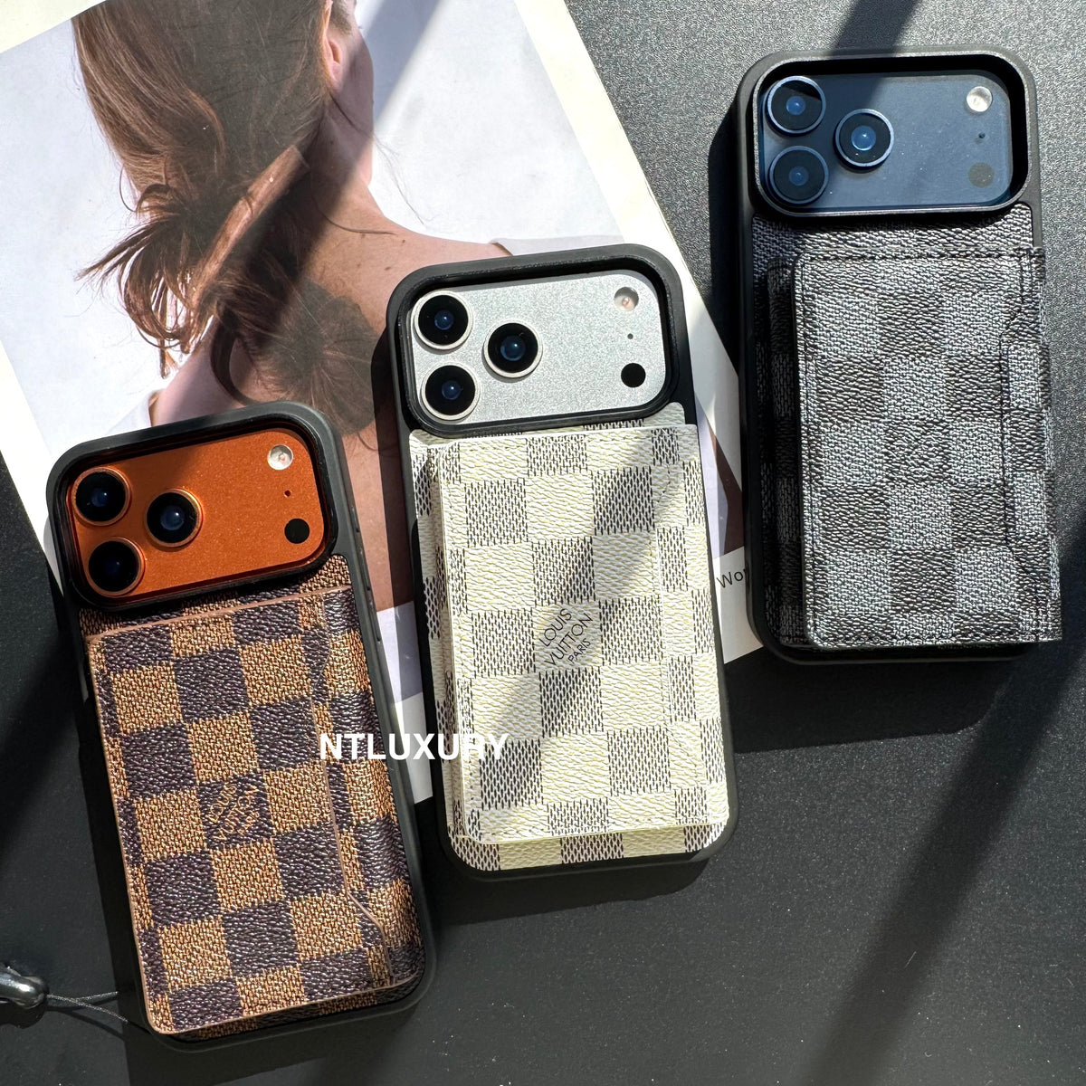 Ensemble de 3 articles : Coque Magsafe et portefeuille Magsafe (Amour Entrelacé)