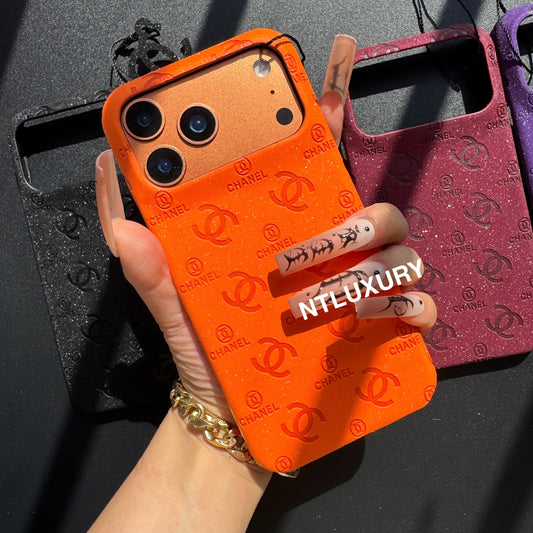 Glitter Leather CC Love Girl Phone Case