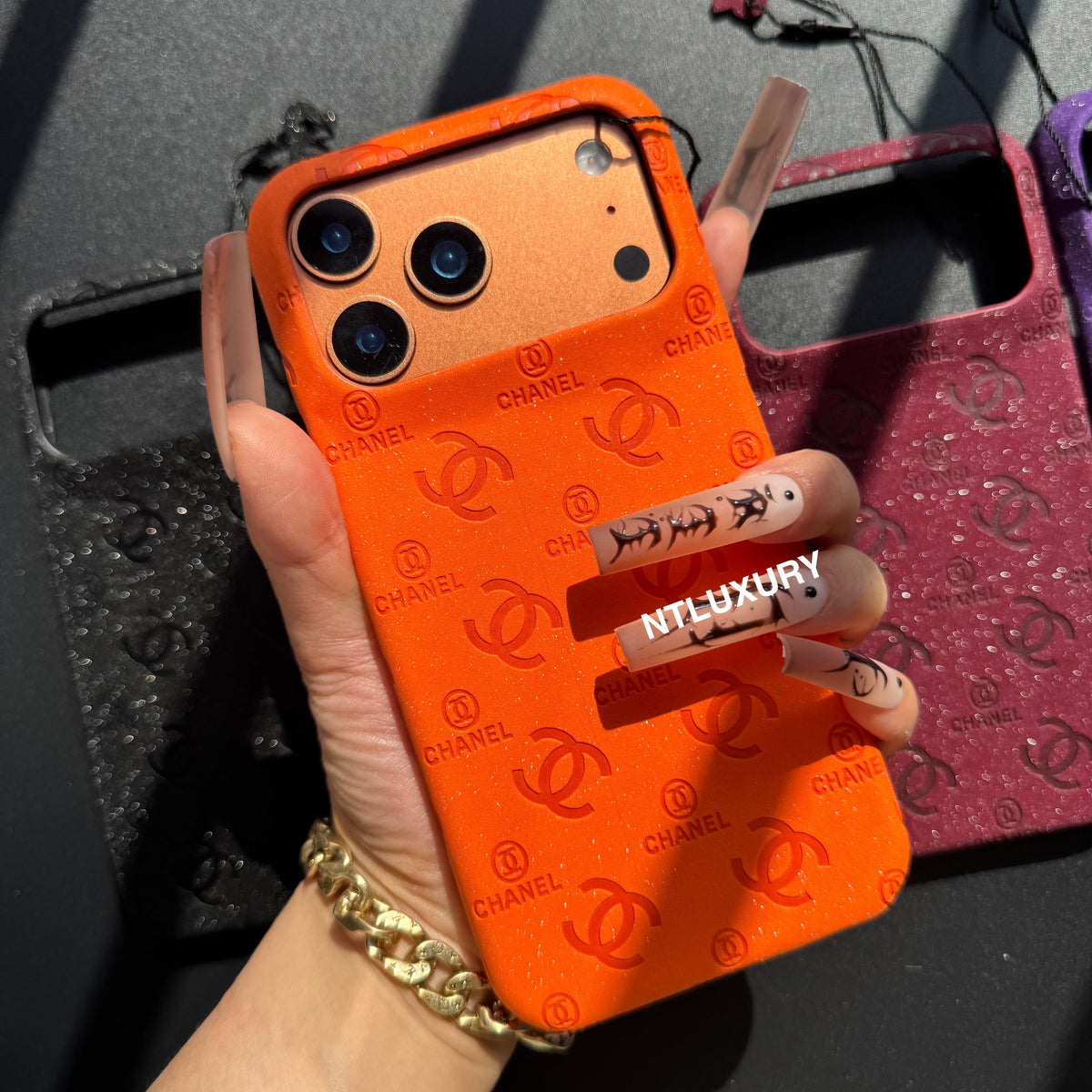 Coque de téléphone Glitter Cuir CC Love Girl