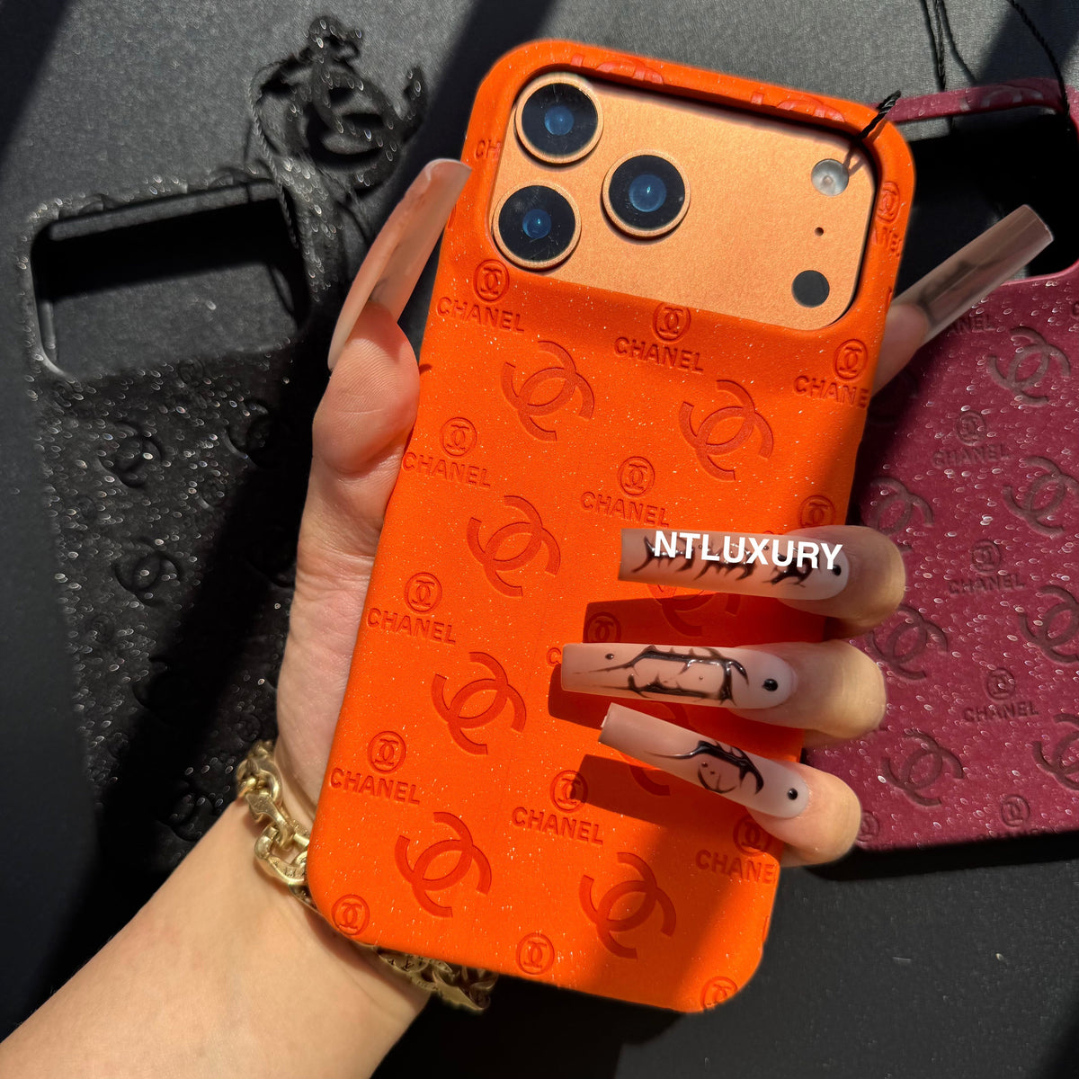 Coque de téléphone Glitter Cuir CC Love Girl
