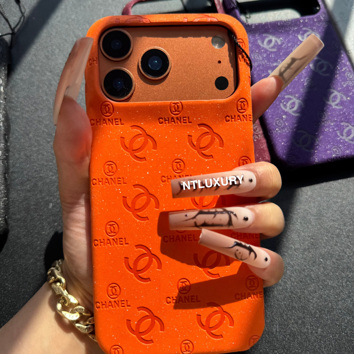 Coque de téléphone Glitter Cuir CC Love Girl