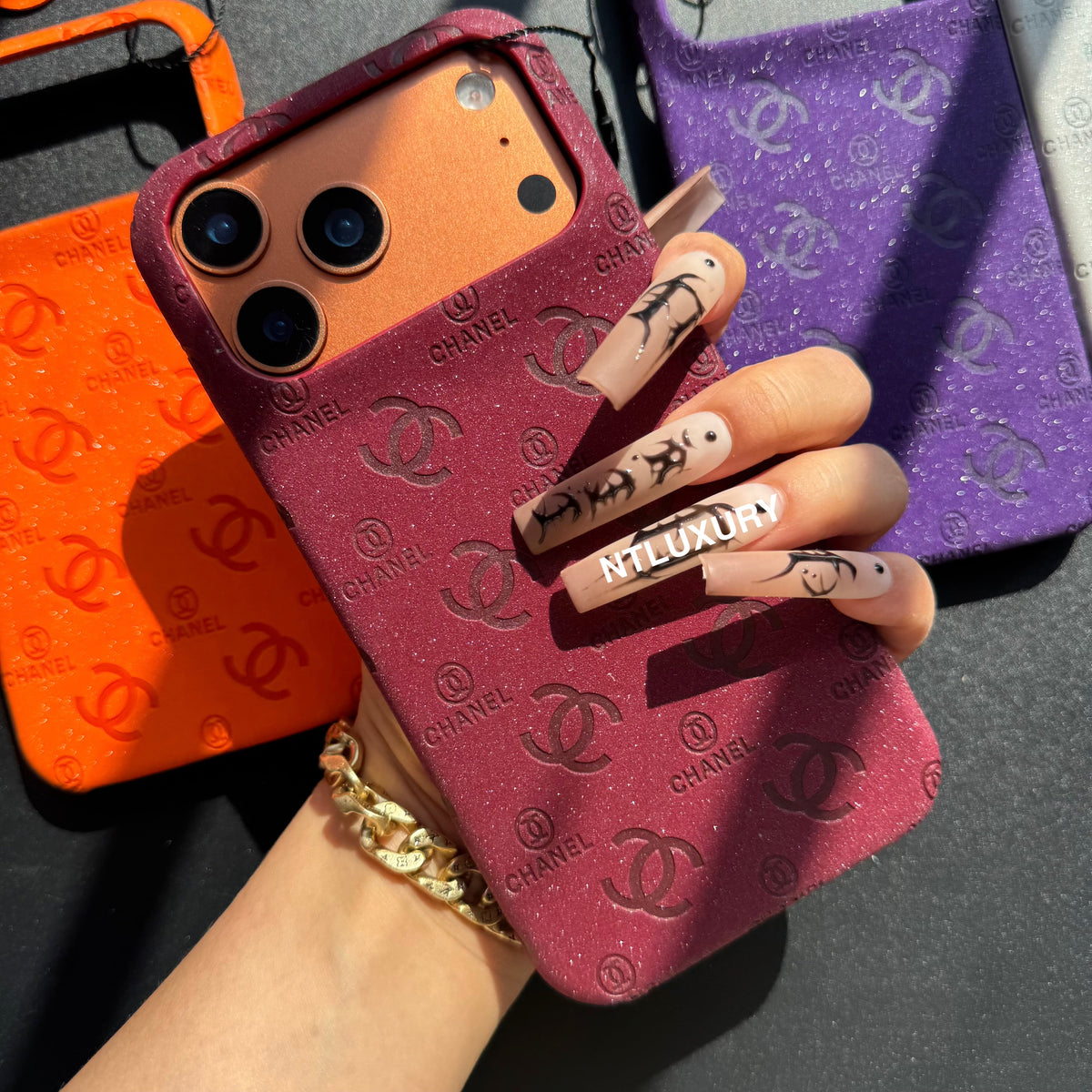 Coque de téléphone Glitter Cuir CC Love Girl