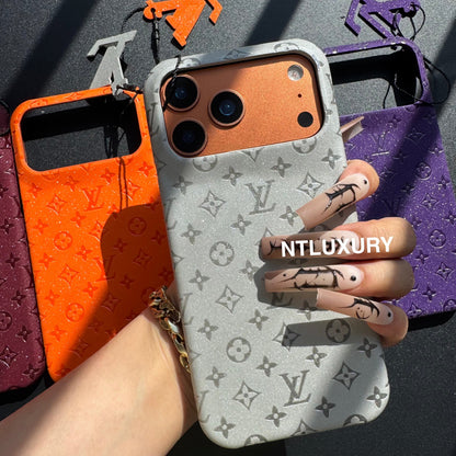 Étui de téléphone Fille Petit Amour en Cuir Pailleté