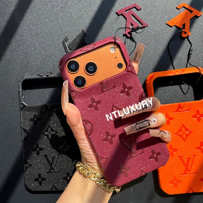 Coque de téléphone Fille Amour en Cuir Pailleté