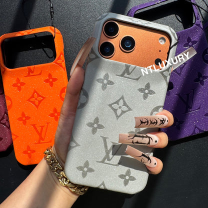 Coque de téléphone Fille Amour en Cuir Pailleté