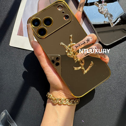 Coque de téléphone à paillettes "Yes Girl" avec miroir