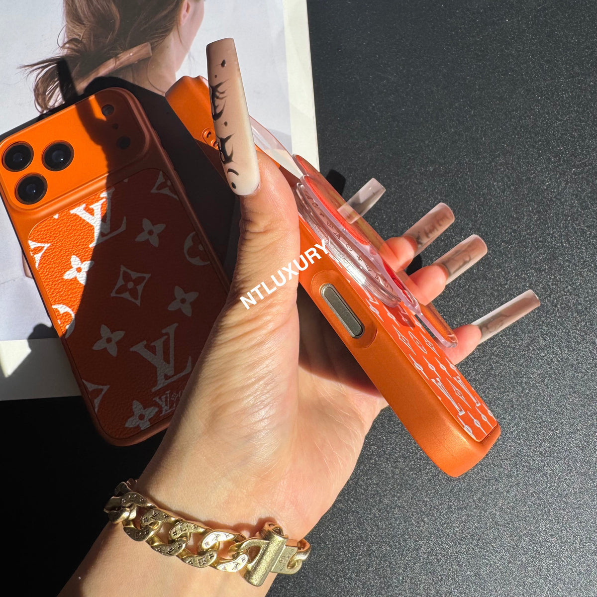 Étui Magsafe Traditional Juice avec support (Orange Love)