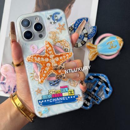 Coque de téléphone fille motif océan avec support MagSafe