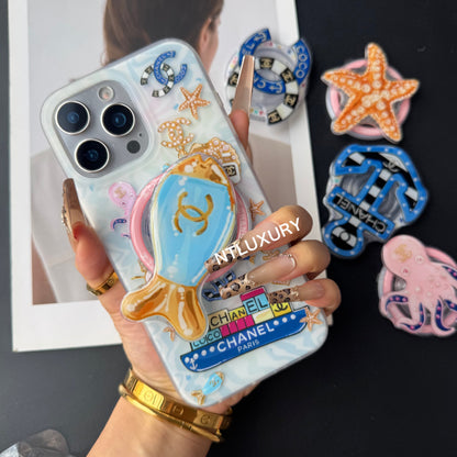 Coque de téléphone fille motif océan avec support MagSafe
