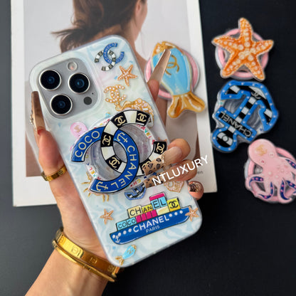 Coque de téléphone fille motif océan avec support MagSafe