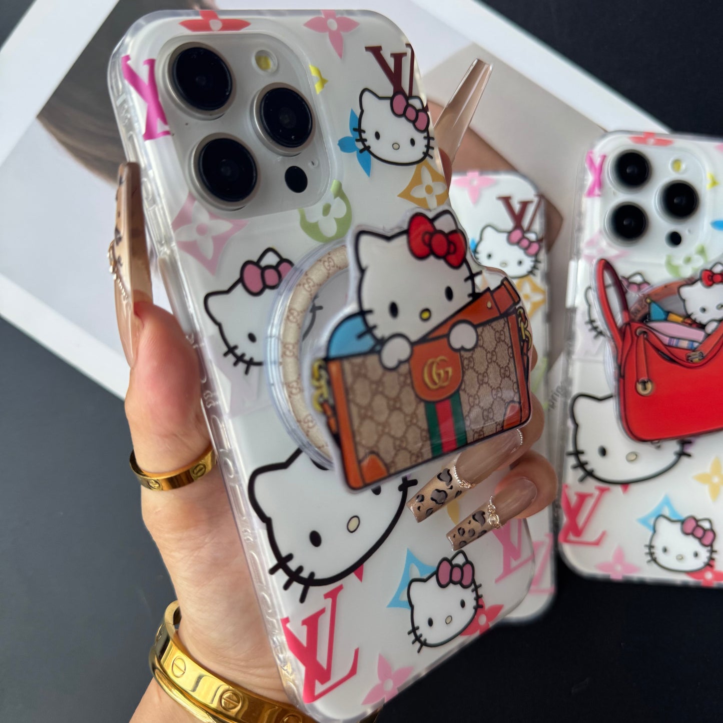 Handyhülle mit Katzenliebe 2 Design und MagSafe-Halterung