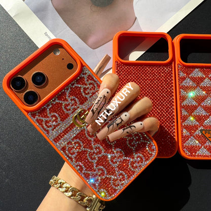 Orange Glitter Fashion Girl Phone Case