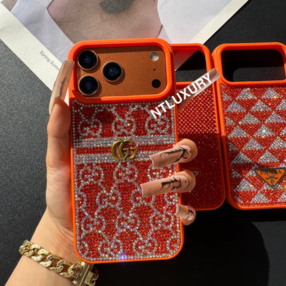 Orange Glitter Fashion Girl Phone Case
