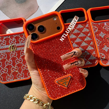 Orange Glitter Fashion Girl Phone Case