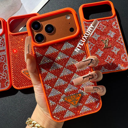 Orange Glitter Fashion Girl Phone Case