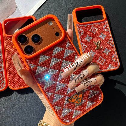 Orange Glitter Fashion Girl Phone Case