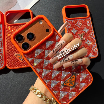 Orange Glitter Fashion Girl Phone Case