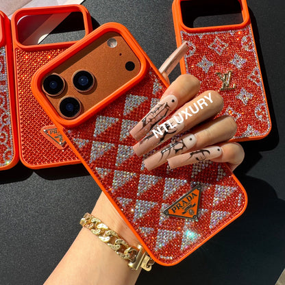 Orange Glitter Fashion Girl Phone Case