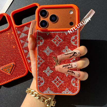 Orange Glitter Fashion Girl Phone Case