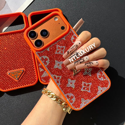 Orange Glitter Fashion Girl Phone Case