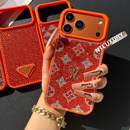 Orange Glitter Fashion Girl Phone Case