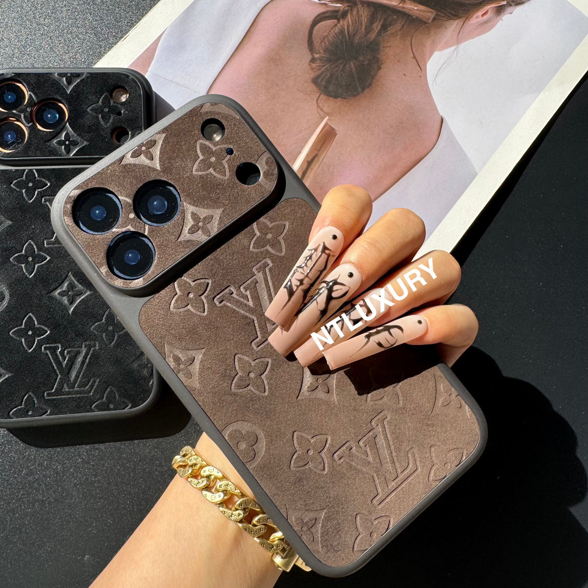 Wildleder Love Design Handyhülle